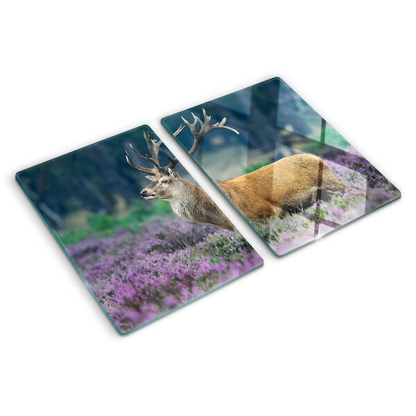 Tabla de cocina Ciervos en un paisaje de lavanda