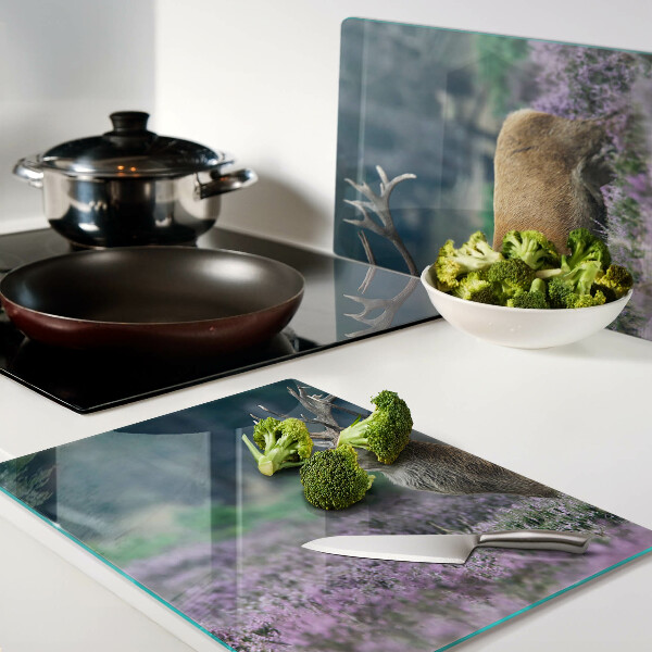 Tabla de cocina Ciervos en un paisaje de lavanda