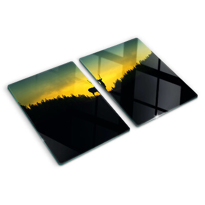 Szklana deska kuchenna Jeleń na tle zachodzącego słońca