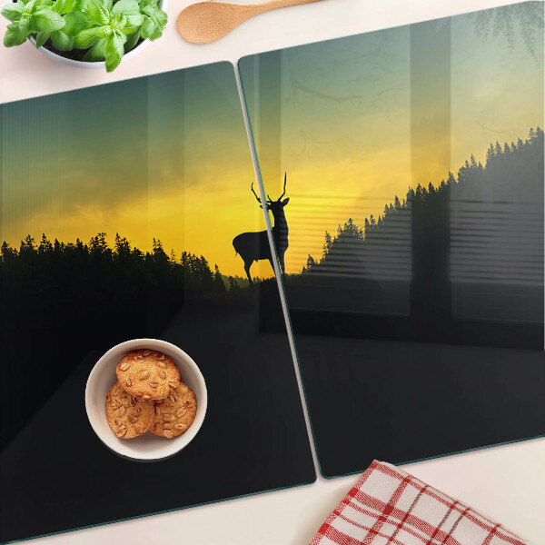 Tabla de cocina Ciervos contra el sol poniente