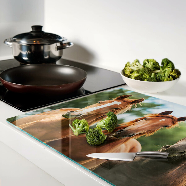 Deska kuchenna szklana Konie w naturze