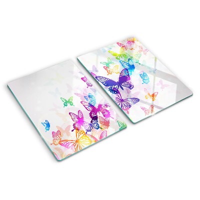 Tabla para cortar Un motivo de mariposas coloridas volando.