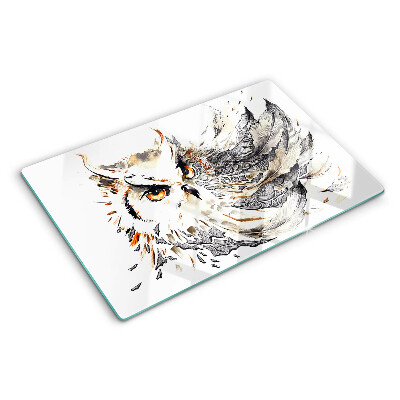 Tabla de cortar Búho con plumas