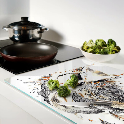 Tabla de cortar Búho con plumas