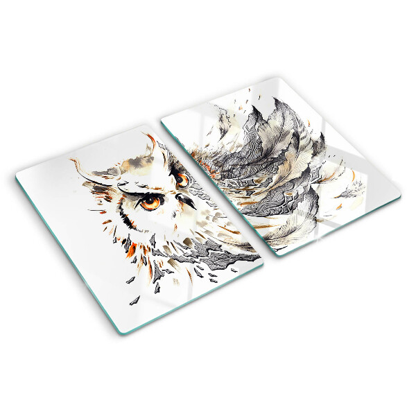 Tabla de cortar Búho con plumas