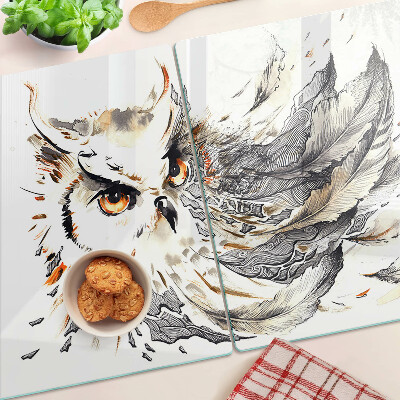 Tabla de cortar Búho con plumas