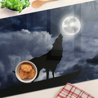 Tabla para cortar Lobo a la luz de la luna