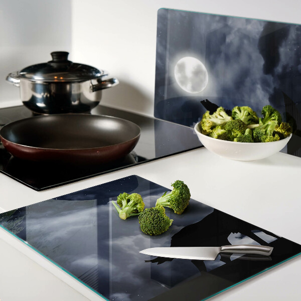 Tabla para cortar Lobo a la luz de la luna