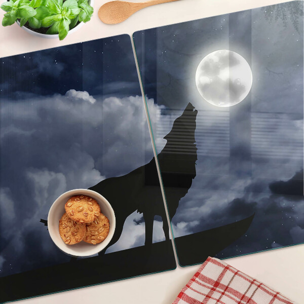 Tabla para cortar Lobo a la luz de la luna
