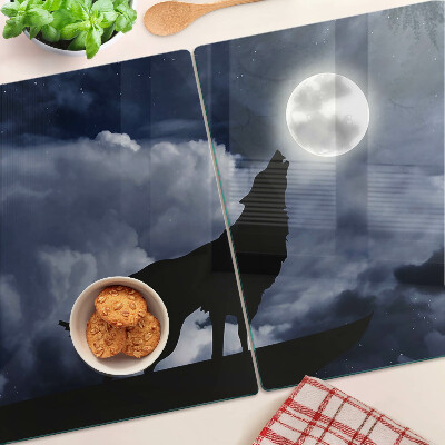 Tabla para cortar Lobo a la luz de la luna