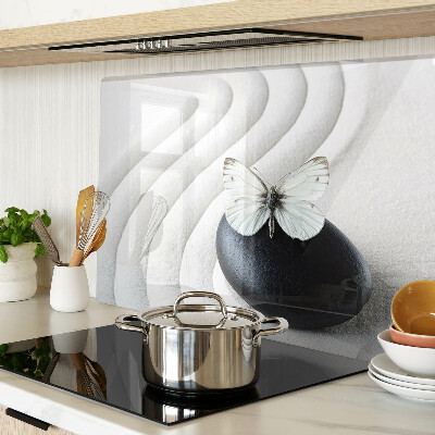 Deska kuchenna szklana Motyw motyla na kamieniu