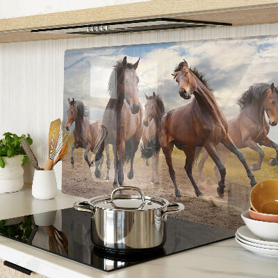 Tabla de cocina Caballos corriendo en el pasto
