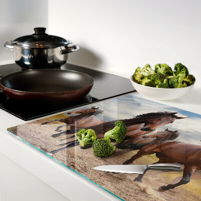 Tabla de cocina Caballos corriendo en el pasto