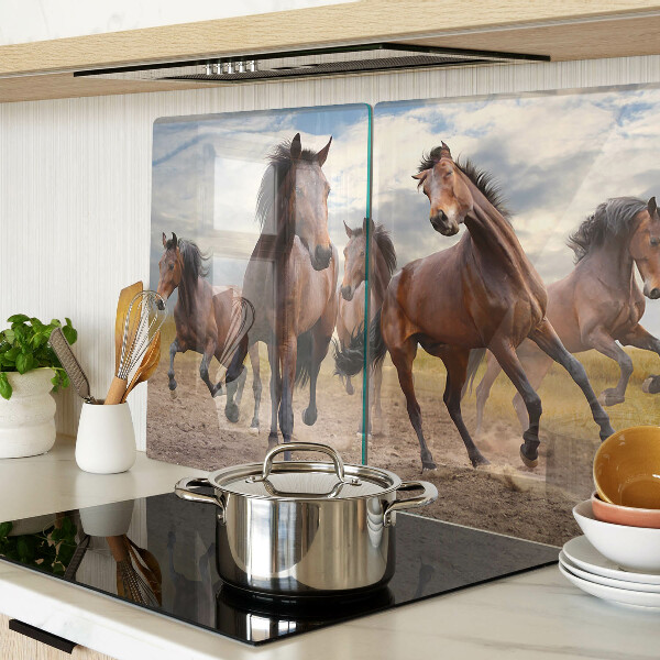 Tabla de cocina Caballos corriendo en el pasto