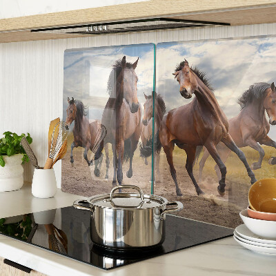 Tabla de cocina Caballos corriendo en el pasto