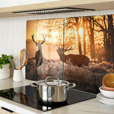 Tabla de cortar Ciervos en el bosque al atardecer