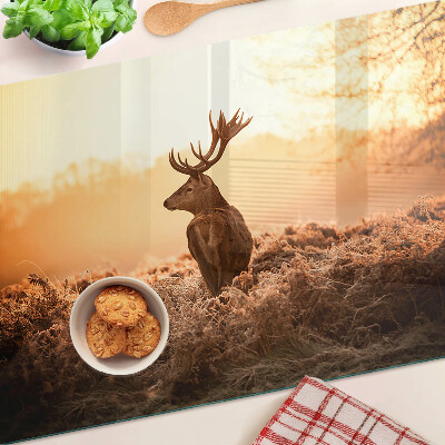 Tabla de cocina Ciervos contra el fondo del atardecer
