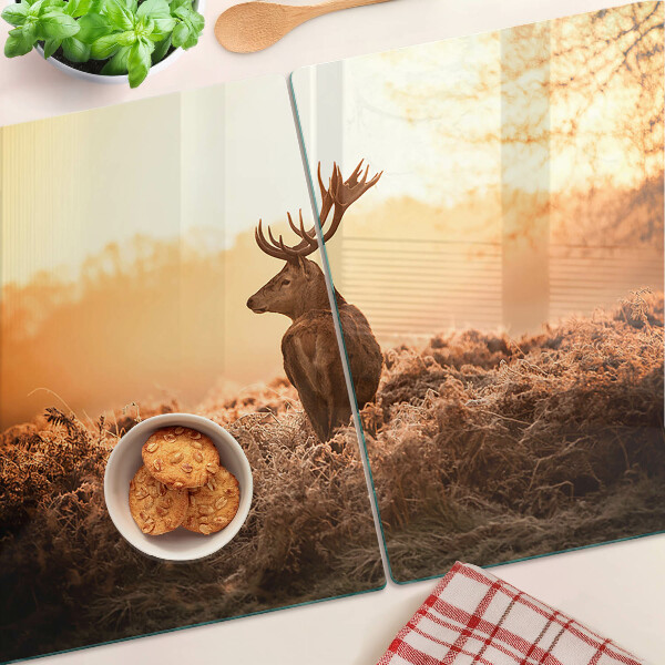 Tabla de cocina Ciervos contra el fondo del atardecer