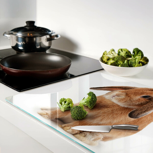 Tabla para cortar Conejo sobre fondo blanco