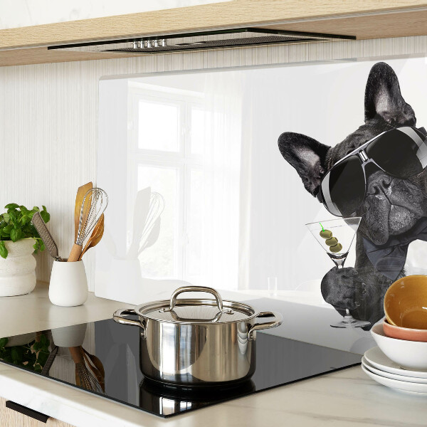 Tabla de cortar de cristal Perro con gafas de sol