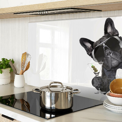 Tabla de cortar de cristal Perro con gafas de sol