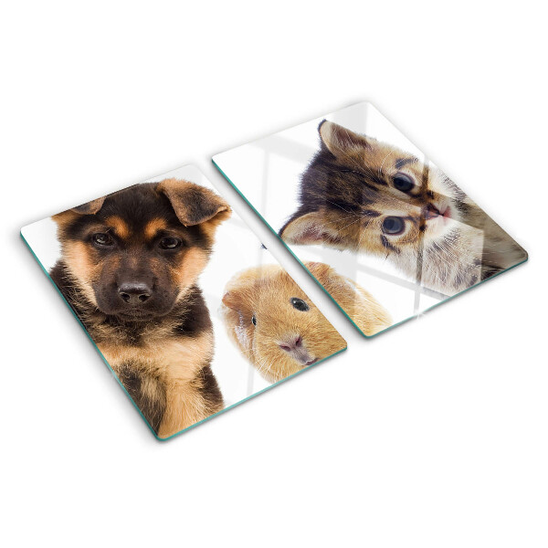 Deska kuchenna szklana Psy, koty, króliki