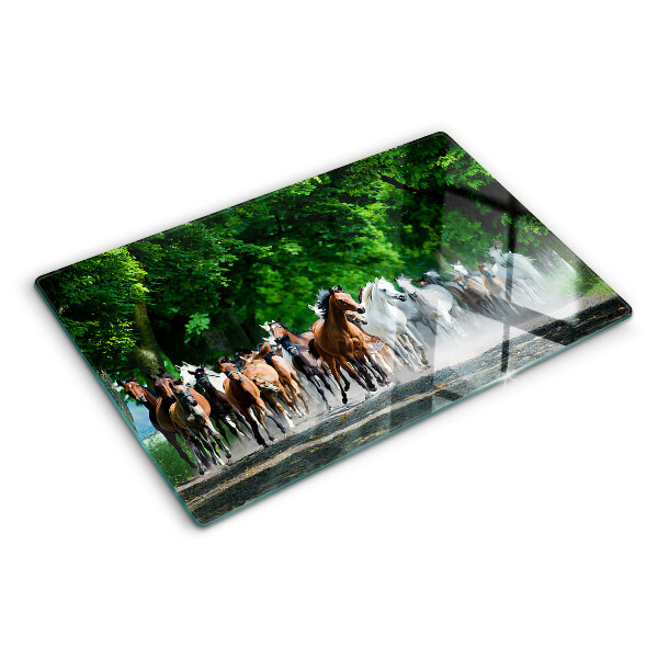 Tabla de cocina Caballos al galope en la naturaleza