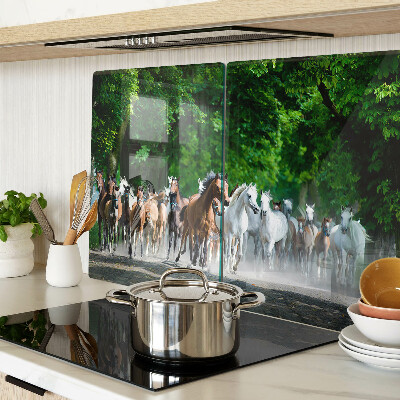 Deska kuchenna szklana Galopujące konie w naturze