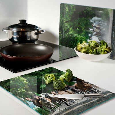 Deska kuchenna szklana Galopujące konie w naturze