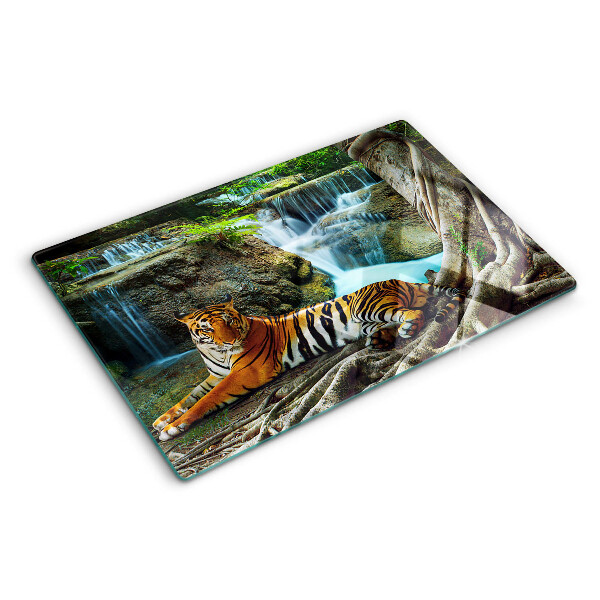 Tabla de cocina Tigre en su hábitat natural