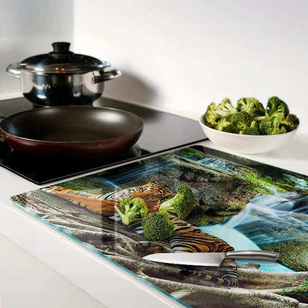 Szklana deska do krojenia Tygrys w naturalnym środowisku