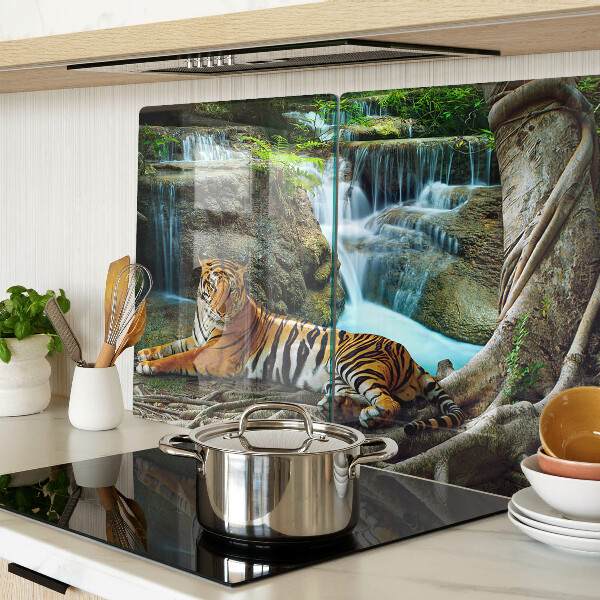 Szklana deska do krojenia Tygrys w naturalnym środowisku