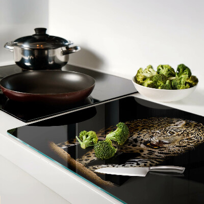 Tabla de cortar de cristal Leopardo en movimiento