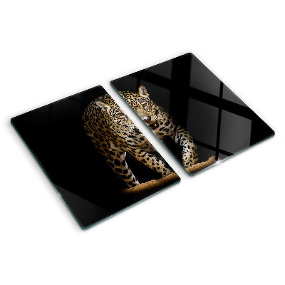 Tabla de cortar de cristal Leopardo en movimiento