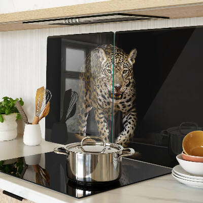 Tabla de cortar de cristal Leopardo en movimiento