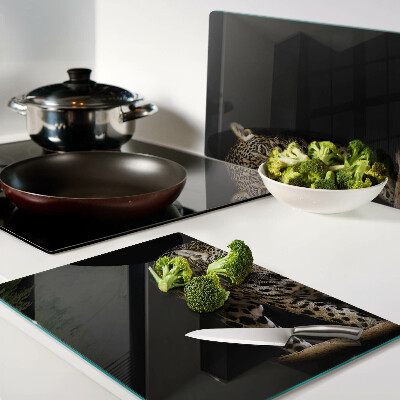 Tabla de cortar de cristal Leopardo en movimiento