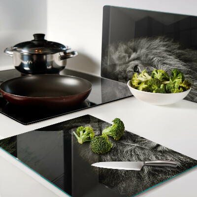 Tabla de cortar León en blanco y negro