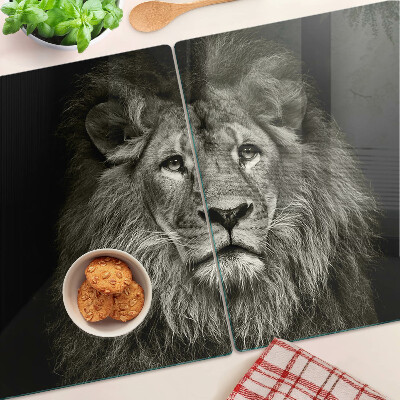 Tabla de cortar León en blanco y negro