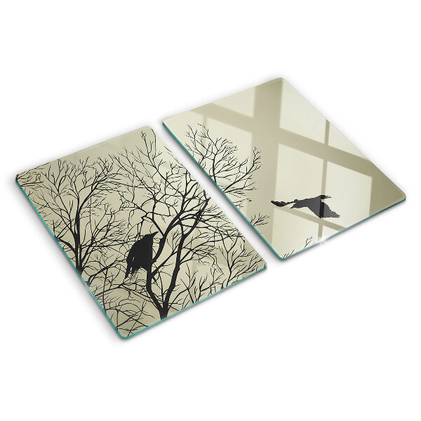 Deska kuchenna szklana Ptaki na gałęziach drzew
