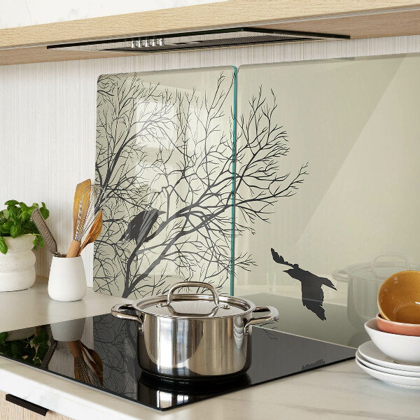 Deska kuchenna szklana Ptaki na gałęziach drzew