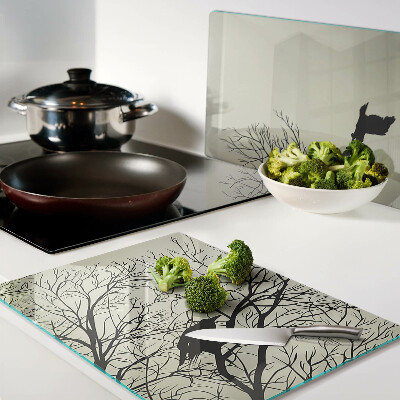 Tabla de cocina Pájaros en las ramas de los árboles