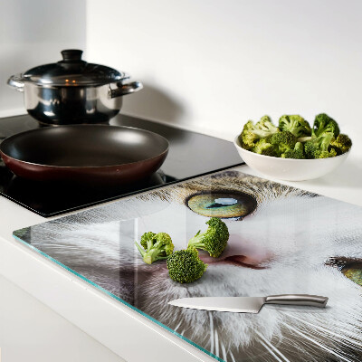 Tabla para cortar Un gato con ojos verdes