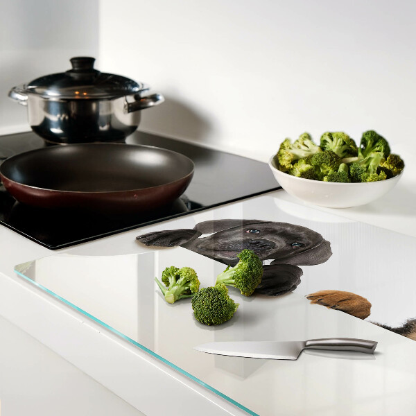 Tabla para cortar Dos perros mirando a su alrededor