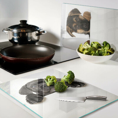 Szklana deska do krojenia Dwa pieski rozglądające się