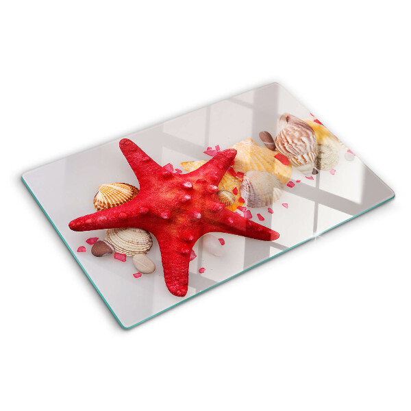 Tabla de cortar de cristal Conchas y estrellas de mar