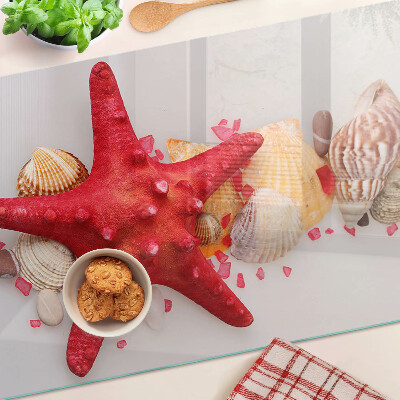 Tabla de cortar de cristal Conchas y estrellas de mar