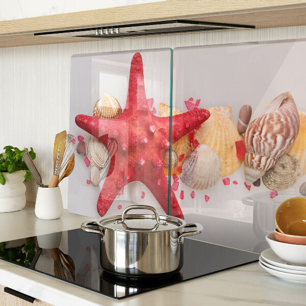 Tabla de cortar de cristal Conchas y estrellas de mar