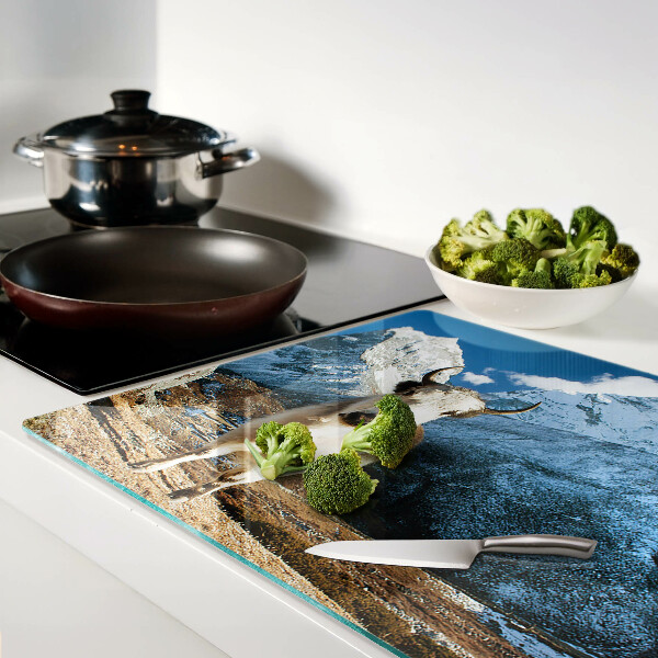 Szklana deska kuchenna Krowa w górach