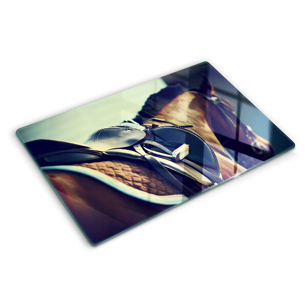 Tabla de cortar de cristal Caballos y accesorios ecuestres