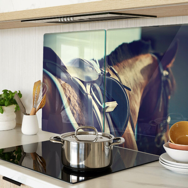 Deska kuchenna szklana Konie i akcesoria jeździeckie